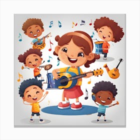 Children Playing Music Canvas Print