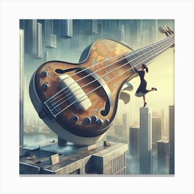 Girl And A Guitar Canvas Print