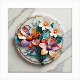 3d Flowers 1 Canvas Print