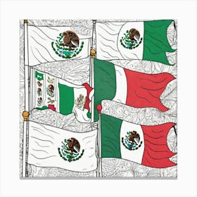 Flags Of Mexico 1 Canvas Print