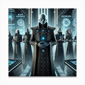 A Sci Fi Character Portrait Of The Council Leaders Canvas Print