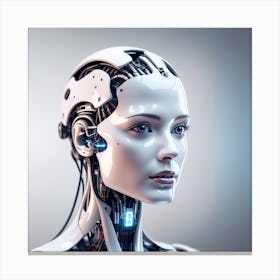 Portrait Of A Female Robot 2 Canvas Print