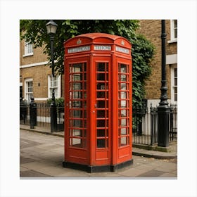 Red Telephone Booth In London 1 Canvas Print