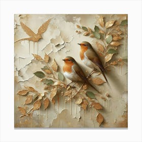 Birds On A Branch 1 Canvas Print