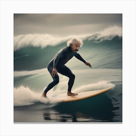 Surfer Albert Einstein Canvas Print