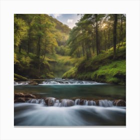 Waterfall In The Forest Canvas Print