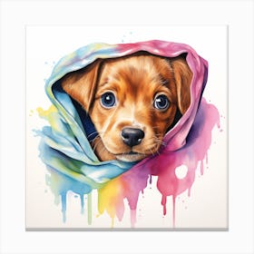 Puppy Painting Canvas Print