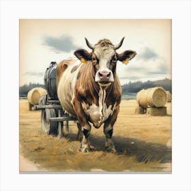 Cow In The Field 3 Canvas Print