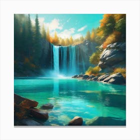 Waterfall In The Forest 44 Canvas Print
