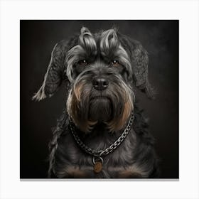 Portrait Of A Schnauzer Canvas Print