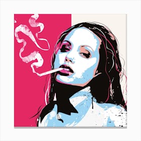 Angelina Jolie Pop Art Square Canvas Print