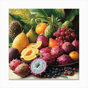 Tropical Fruits Art Canvas Print