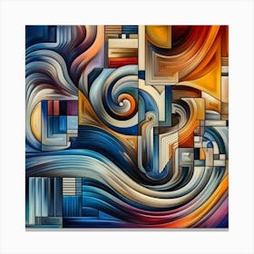 A mixture of modern abstract art, plastic art, surreal art, oil painting abstract painting art deco architecture 17 Canvas Print