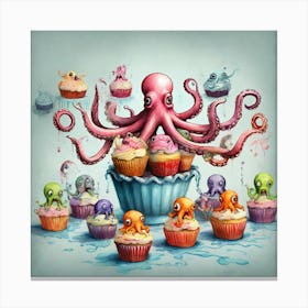 Octopus Cupcakes 1 Canvas Print