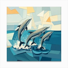 Dolphins In The Ocean 1 Canvas Print