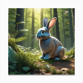 Rabbit In The Forest 100 Canvas Print