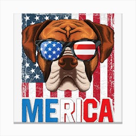 Limited Edition Merica Boxer Dog 4th Of July Gifts American Canvas Print