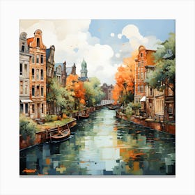 Radiant Waterways The Allure Of Amsterdam S Canals In The Summer Sun Canvas Print