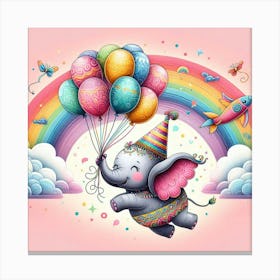 Elephant With Balloons 1 Canvas Print