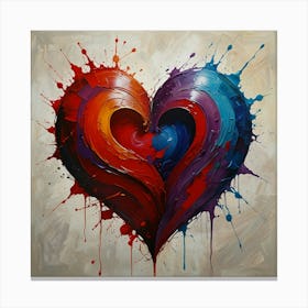 Heart Splatter Canvas Print