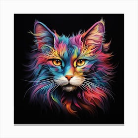 Colourful Rainbow Cat 1 Canvas Print
