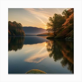 The Quiet Beauty of Fall by the Waterside Canvas Print