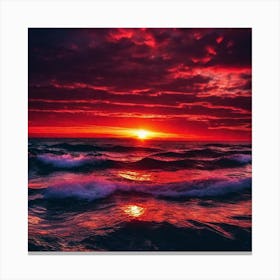 Sunset Over The Ocean 129 Canvas Print