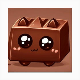 Kawaii Chocolate Block Canvas Print