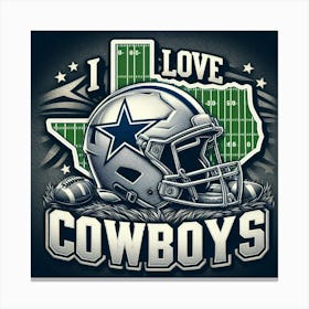 I Love Cowboys Canvas Print