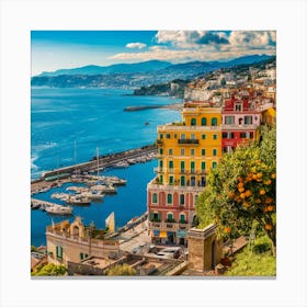 Colorful Buildings On The Coast Canvas Print