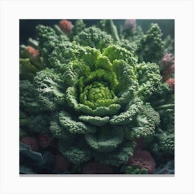 Close Up Of Kale 1 Canvas Print
