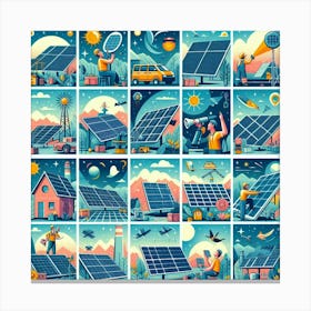 Solar Panels In The Sky Canvas Print