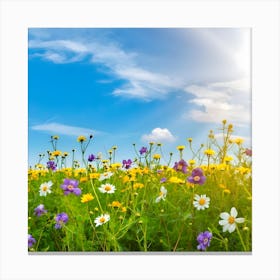 Wildflowers In A Field Canvas Print