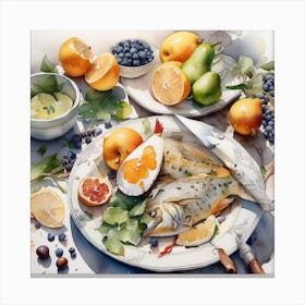 food 100% Watercolor Canvas Print