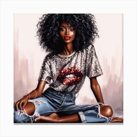 Afro Girl 71 Canvas Print