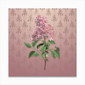 Vintage Chinese Lilac Botanical on Dusty Pink Pattern n.0778 Canvas Print