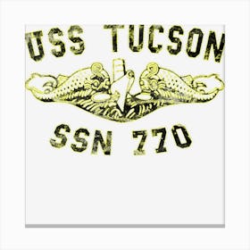 Uss Tucson Ssn 770 Attack Submarine Badge Vintage Canvas Print