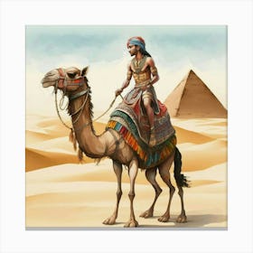Egyptian Man On Camel 2 Canvas Print