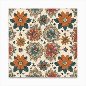 Wallpaper Floral Pattern Canvas Print