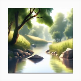 River In The Forest 7 Canvas Print