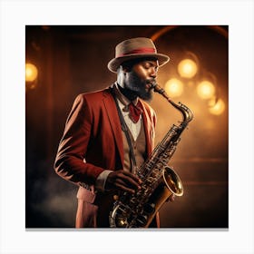 Jazz Musician Playing Saxophone 2 Canvas Print