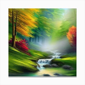 Waterfall Painting 4 Canvas Print