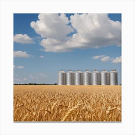 Wheat Field With Silos 1 Canvas Print