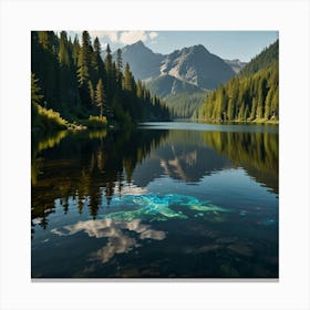 Blue Lake In The Mountains 1 Canvas Print