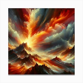 Volcanic Eruption Inspired With Fiery Colors (1) Canvas Print