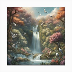 Waterfall In The Forest 2 Canvas Print