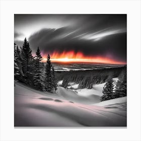 Sunset Over The Mountains Canvas Print