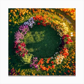 Flower Circle In The Garden Canvas Print