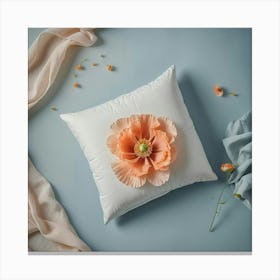 Pillow With A Flower 1 Canvas Print