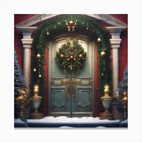 Christmas Door 92 Canvas Print